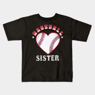 Sister Baseball Team Family Matching Gifts Funny Sports Lover Player Kids T-Shirt